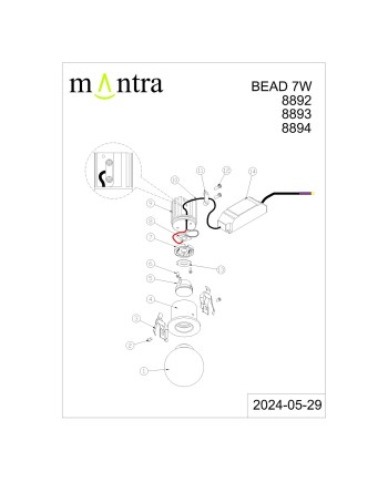 BEAD * SPOT LED 7W IP44 2700K